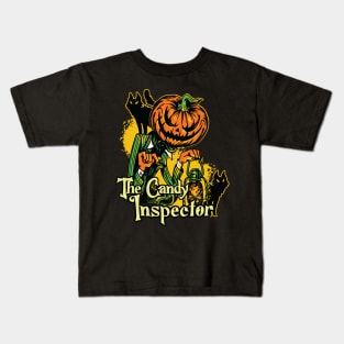 Candy Inspector Halloween Pumpkin Design Kids T-Shirt